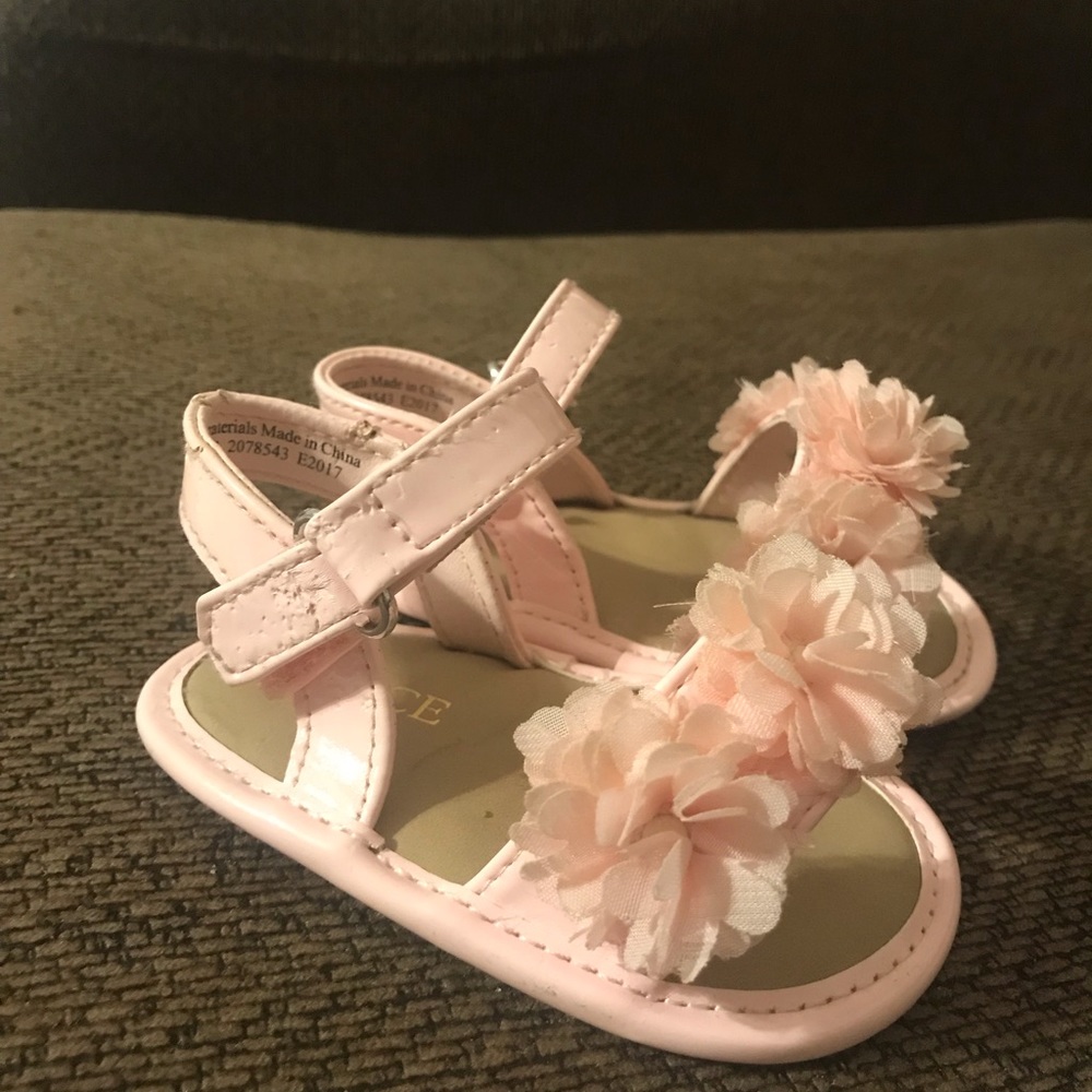 Pink baby sandals
